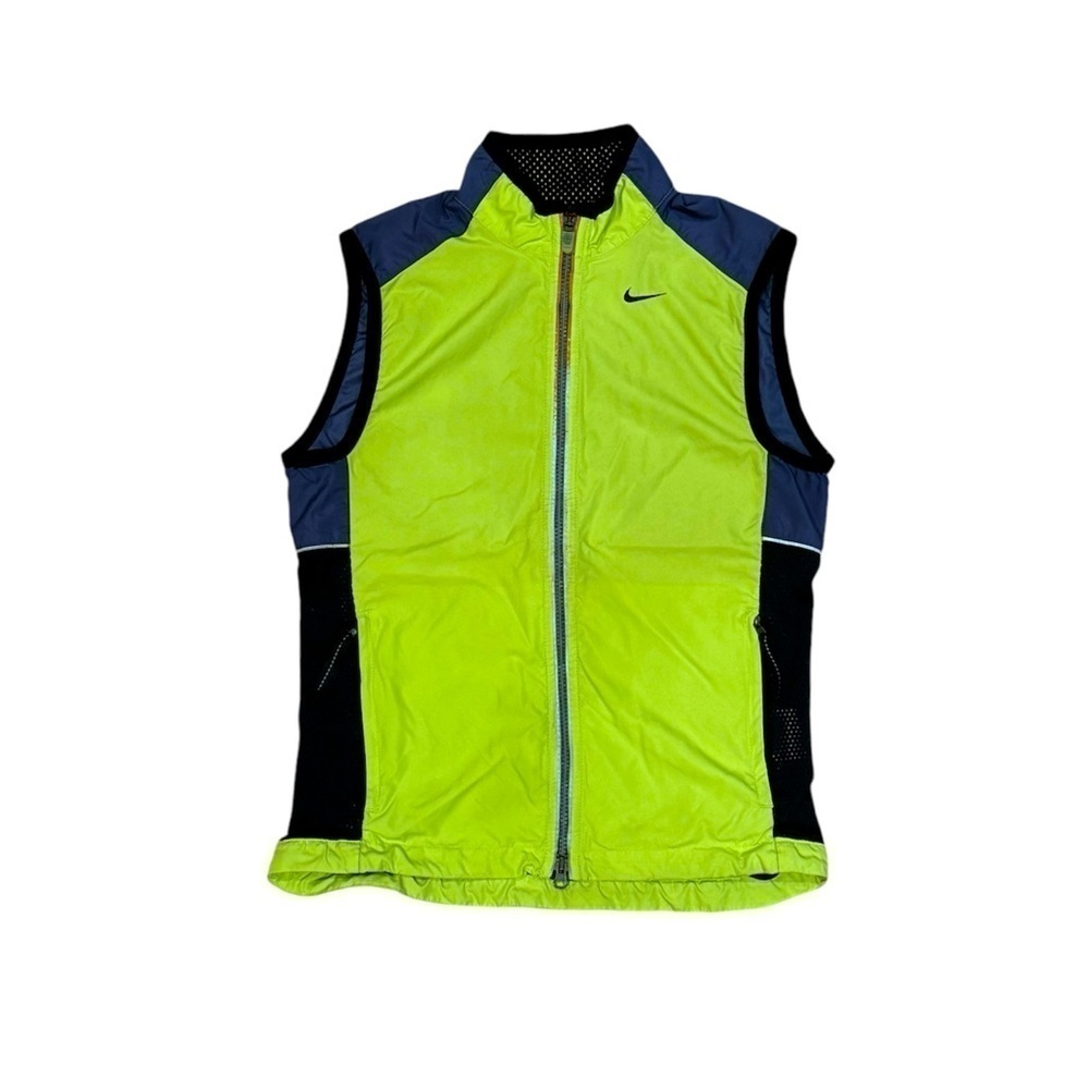 Vintage Nike Running Vest Neon Green Reflective Women’s Small Y2K 90s